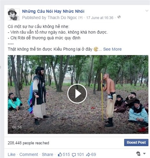 
	
	Nhiều fanpage nổi tiếng đã chia sẻ clip Thiên Long Bát Bộ Ngoại Truyện.